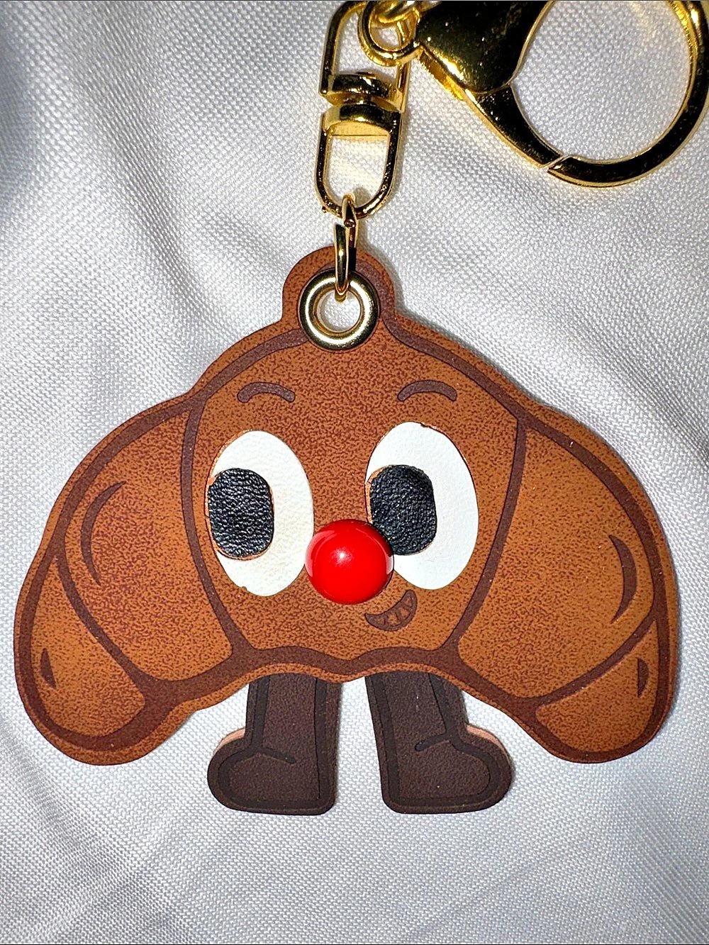 Brown Character Croissant Keychain